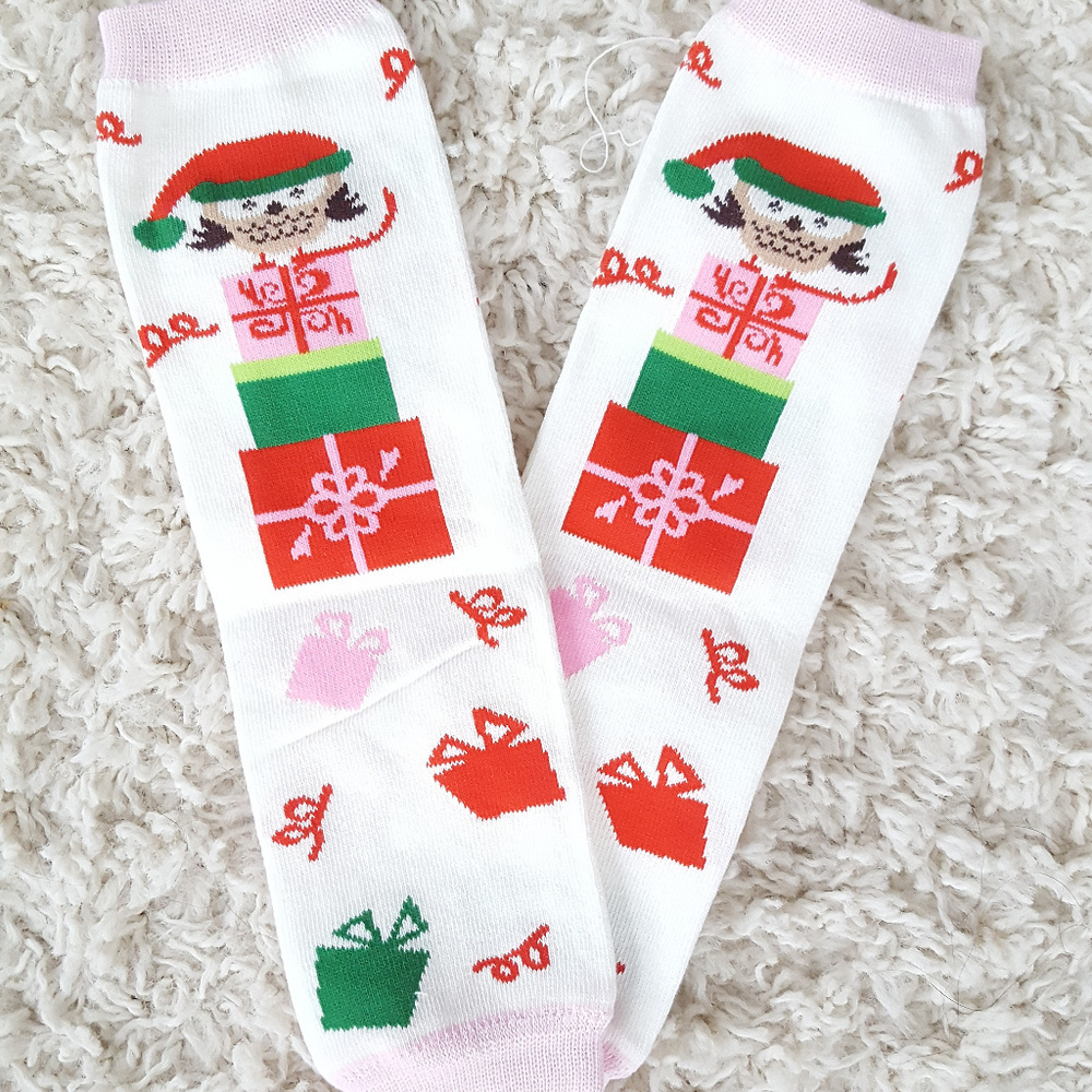 Elf Christmas Leg Warmers For Baby Girls